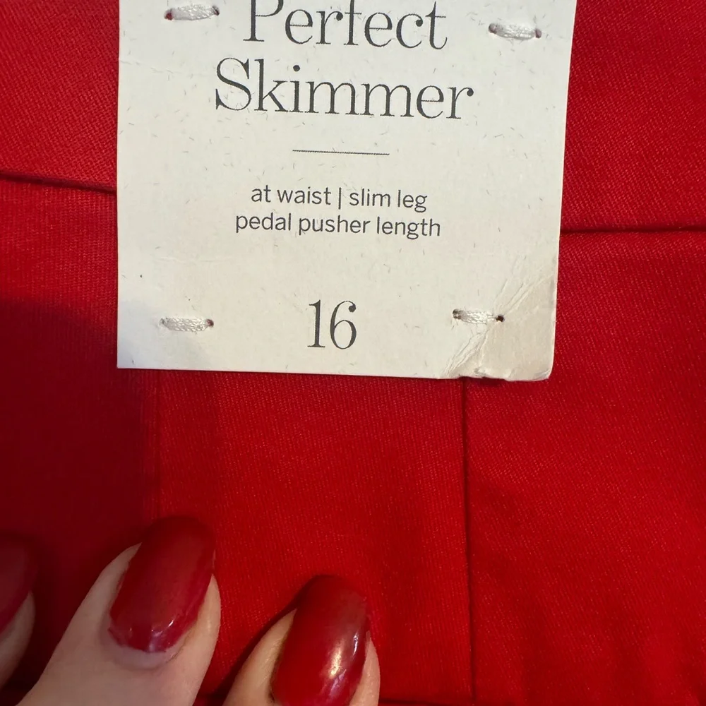 NWT  Talbots Women's Vibrant Red PERFECT SKIMMER  Capri Pant  SZ: 16   BIN#S - Picture 11 of 11